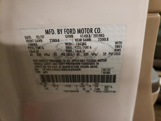 1FMCU92Z58KA29426 - 2008 FORD ESCAPE XLS WHITE photo 13