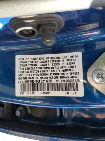 19XFB2F95FE211250 - 2015 HONDA CIVIC EXL 蓝色 照片 13