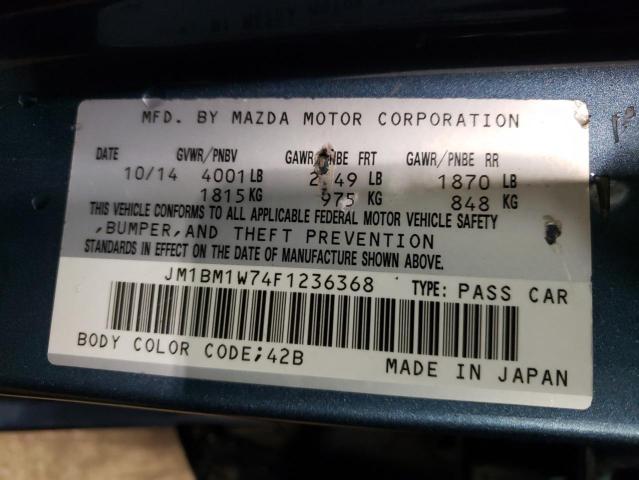 JM1BM1W74F1236368 - 2015 MAZDA 3 GRAND TO BLUE photo 12