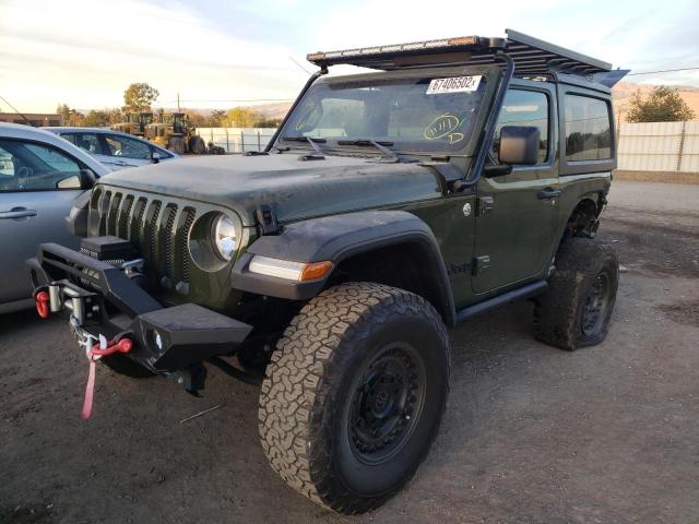1C4GJXAN8MW722897 - 2021 JEEP WRANGLER S GREEN photo 2