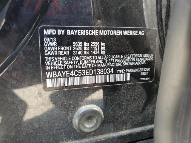 WBAYE4C53ED138034 - 2014 BMW 740 LI BLACK photo 12