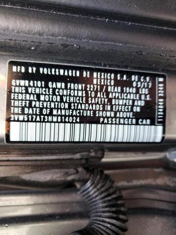 3VW517AT3HM814024 - 2017 VOLKSWAGEN BEETLE S/S 灰色 照片 12