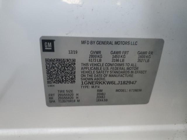 1GNERKKW6LJ182947 - 2020 CHEVROLET TRAVERSE P WHITE photo 14