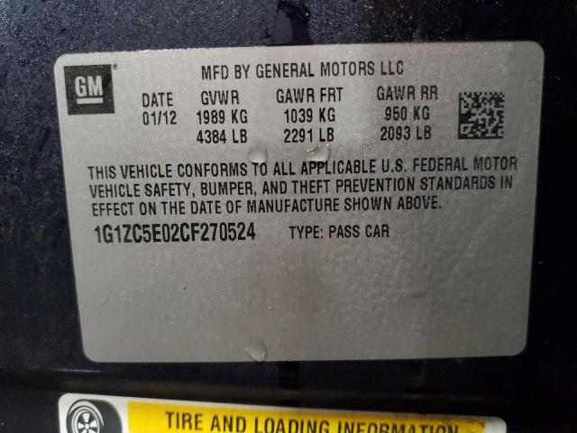 1G1ZC5E02CF270524 - 2012 CHEVROLET MALIBU 1LT 蓝色 照片 12