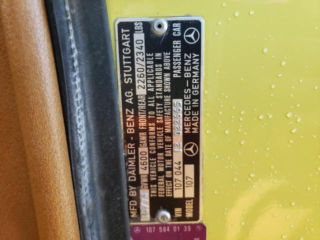 10704412022665 - 1975 MERCEDES-BENZ 450 SL YELLOW photo 12