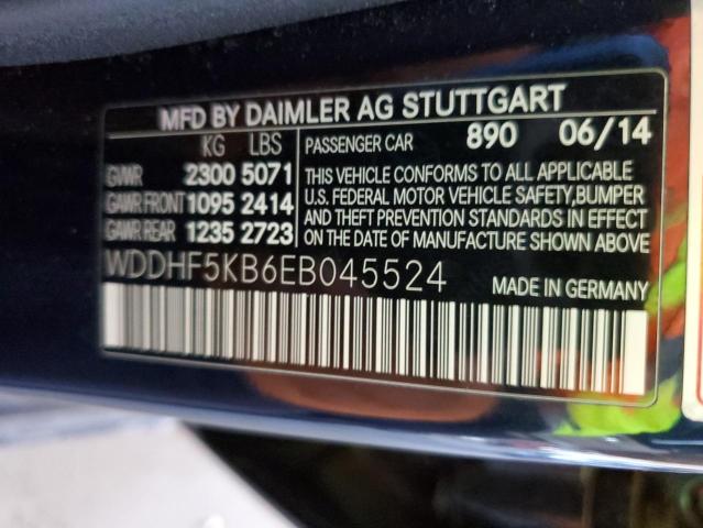 WDDHF5KB6EB045524 - 2014 MERCEDES-BENZ E CLASS BLUE photo 13