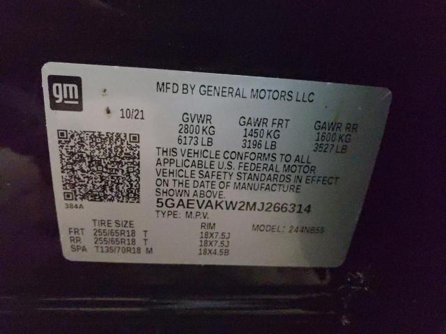 5GAEVAKW2MJ266314 - 2021 BUICK ENCLAVE ES BLACK photo 13