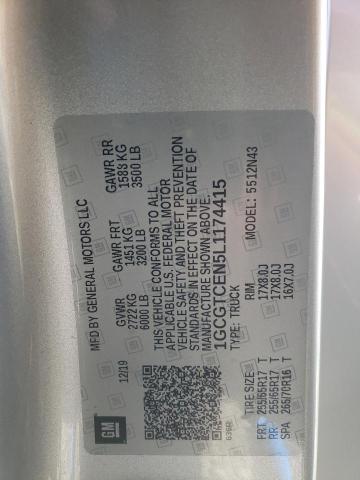 1GCGTCEN5L1174415 - 2020 CHEVROLET COLORADO L SILVER photo 13