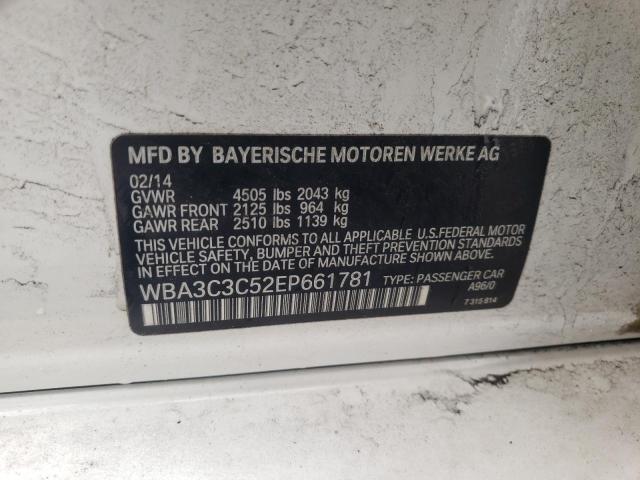 WBA3C3C52EP661781 - 2014 BMW 320 I XDRI WHITE photo 10