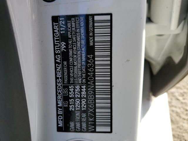 W1K7X6BB9NA046364 - 2022 MERCEDES-BENZ AMG GT 53 WHITE photo 12