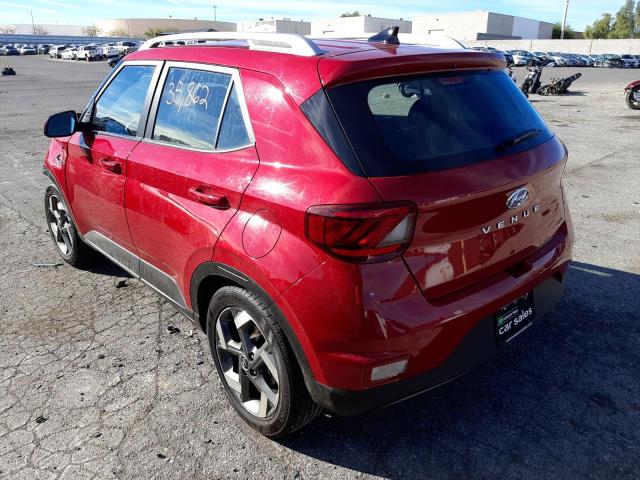 KMHRC8A38MU105756 - 2021 HYUNDAI VENUE SEL RED photo 3