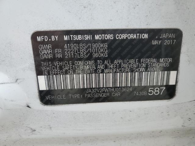 JA32V2FW7HU013624 - 2017 MITSUBISHI LANCER ES WHITE photo 13