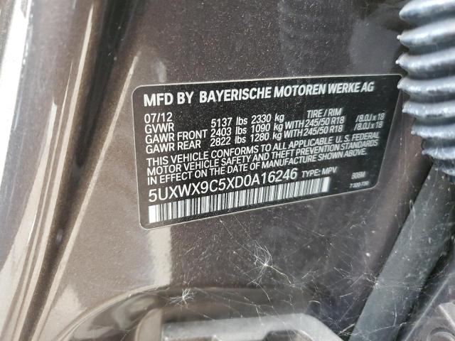 5UXWX9C5XD0A16246 - 2013 BMW X3 XDRIVE2 ყავისფერი ფოტო 13