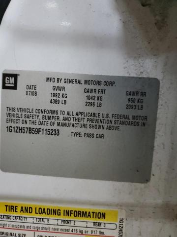 1G1ZH57B59F115233 - 2009 CHEVROLET MALIBU 1LT 白色 照片 12