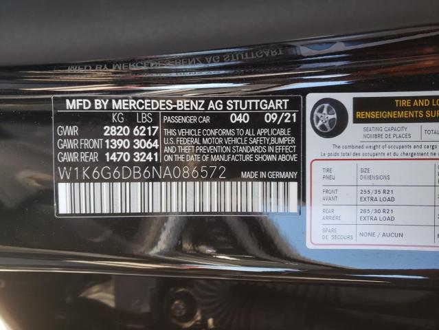 W1K6G6DB6NA086572 - 2022 MERCEDES-BENZ S 500 4MAT BLACK photo 12