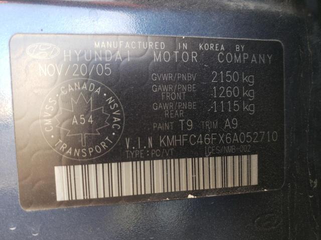 KMHFC46FX6A052710 - 2006 HYUNDAI AZERA SE BLUE photo 12