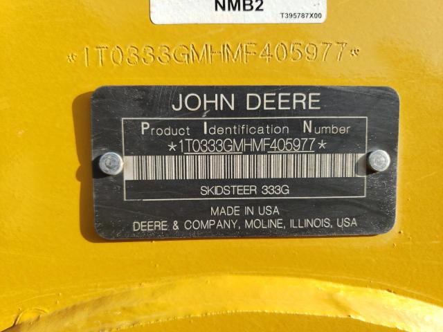 1T0333GMHMF405977 - 2021 JOHN DEERE 333G YELLOW photo 10