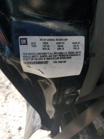 1G2NE52F84M561667 - 2004 PONTIAC GRAND AM S BLACK photo 12