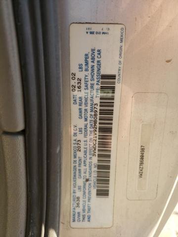 3VWDC21V92M808973 - 2002 VOLKSWAGEN CABRIO GLX 银色 照片 10