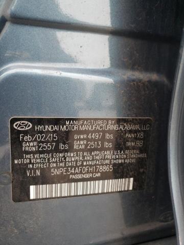 5NPE34AF0FH178865 - 2015 HYUNDAI SONATA SPO BLUE photo 12