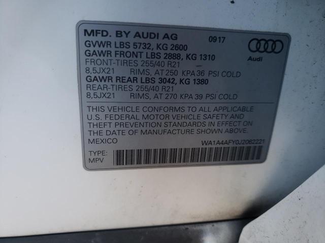 WA1A4AFY0J2062221 - 2018 AUDI SQ5 PREMIU WHITE photo 12