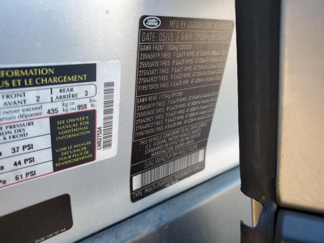 SALWR2VF8FA627534 - 2015 LAND ROVER RANGE ROVE SILVER photo 14