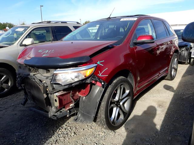 2FMDK4AK1DBB54624 - 2013 FORD EDGE SPORT RED photo 1