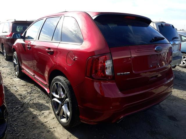 2FMDK4AK1DBB54624 - 2013 FORD EDGE SPORT RED photo 2