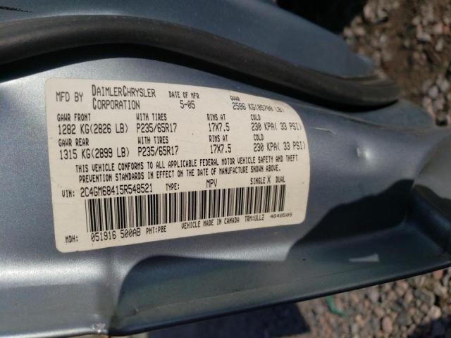 2C4GM68415R548521 - 2005 CHRYSLER PACIFICA T BLUE photo 13