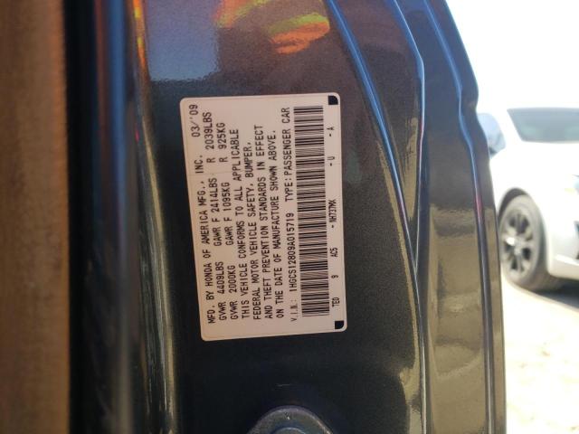 1HGCS12809A015719 - 2009 HONDA ACCORD EXL GRAY photo 12