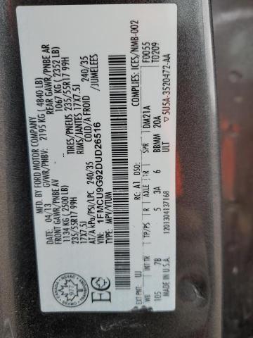 1FMCU9G92DUD26516 - 2013 FORD ESCAPE SE CHARCOAL photo 13