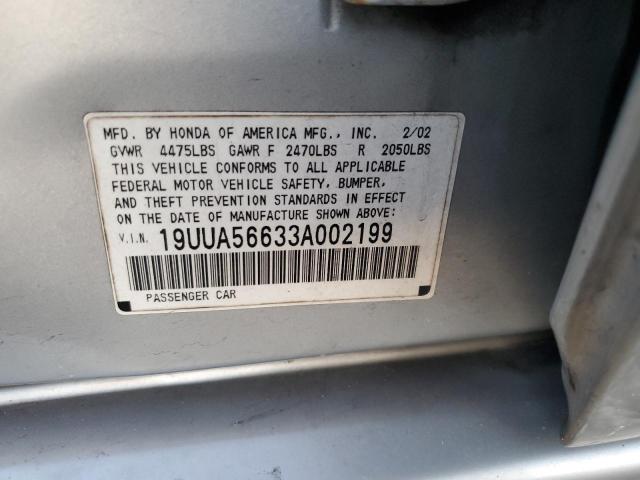 19UUA56633A002199 - 2003 ACURA 3.2TL SILVER photo 13