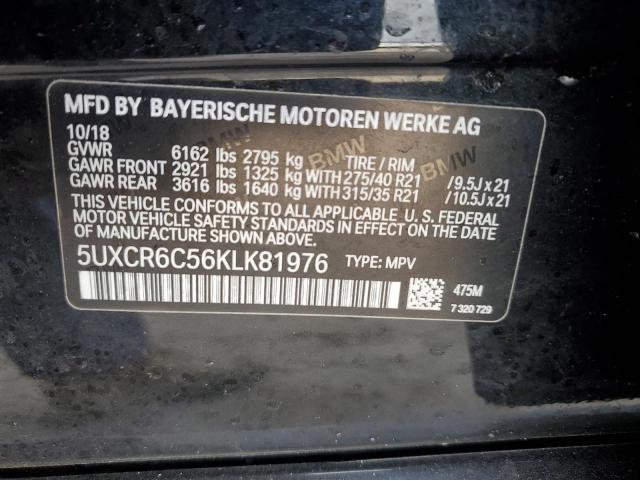 5UXCR6C56KLK81976 - 2019 BMW X5 XDRIVE4 BLACK photo 14