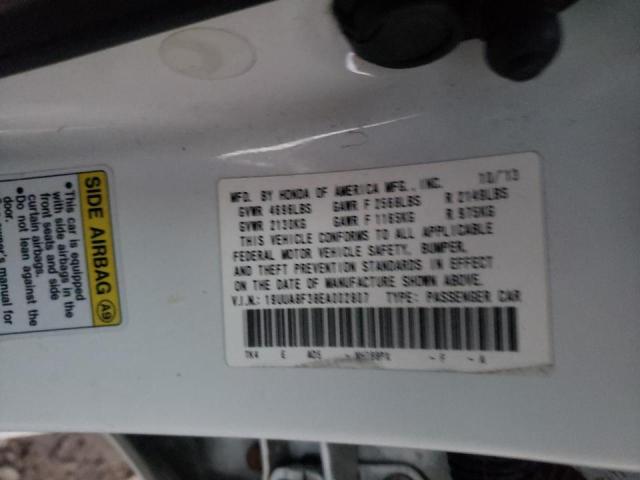 19UUA8F38EA002807 - 2014 ACURA TL SE WHITE photo 12