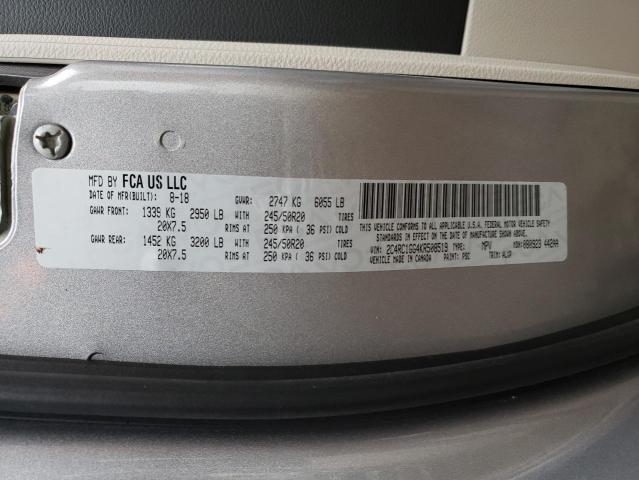 2C4RC1GG4KR508519 - 2019 CHRYSLER PACIFICA L SILVER photo 10