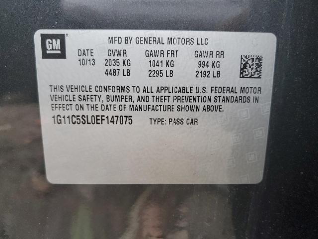 1G11C5SL0EF147075 - 2014 CHEVROLET MALIBU 1LT გრაფიტი ფოტო 12