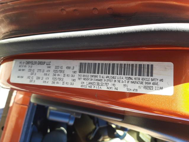 1J4AA2D13BL521757 - 2011 JEEP WRANGLER S ORANGE photo 12