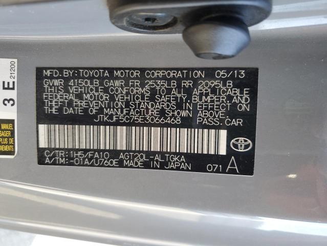 JTKJF5C75E3066468 - 2014 TOYOTA SCION TC 灰色 照片 12