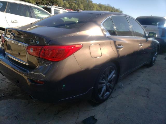 JN1AV7AP6EM691371 - 2014 INFINITI Q50 HYBRID BROWN photo 3