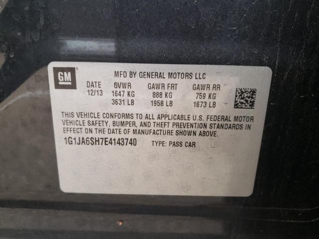 1G1JA6SH7E4143740 - 2014 CHEVROLET SONIC LS GRAY photo 12