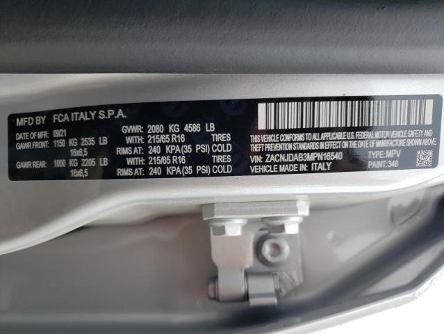 ZACNJDAB3MPN16540 - 2021 JEEP RENEGADE S SILVER photo 13
