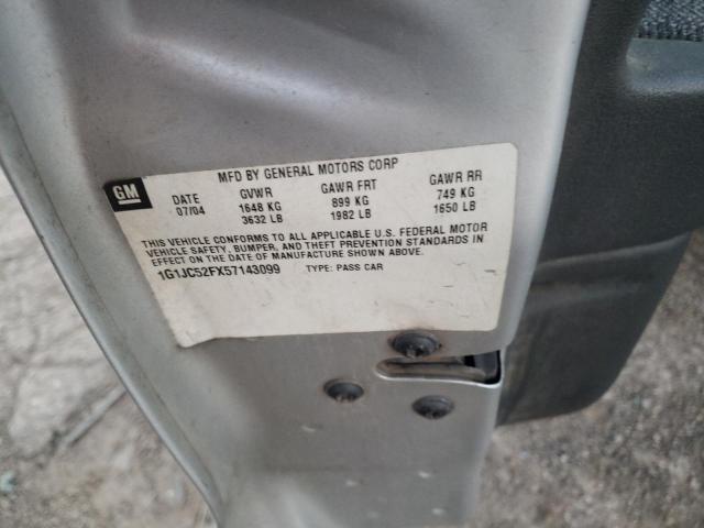 1G1JC52FX57143099 - 2005 CHEVROLET CAVILER SILVER photo 12