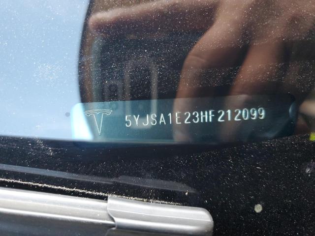 5YJSA1E23HF212099 - 2017 TESLA MODEL S Սև լուսանկար 12