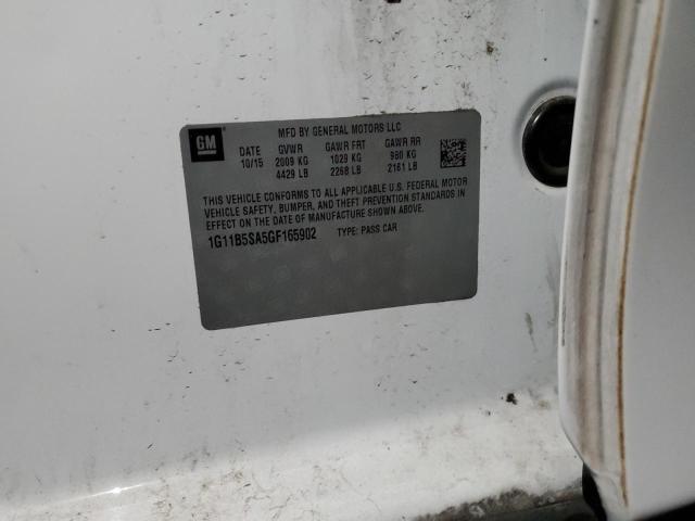 1G11B5SA5GF165902 - 2016 CHEVROLET MALIBU LIM 白色 照片 12