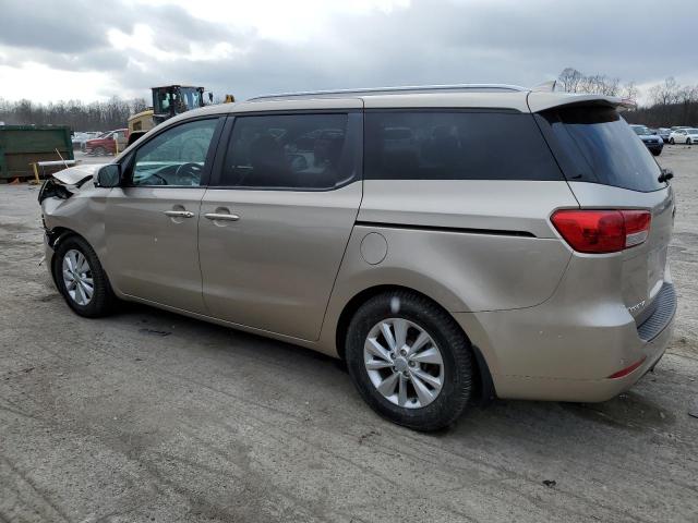 KNDMB5C15G6211814 - 2016 KIA SEDONA LX TAN photo 2