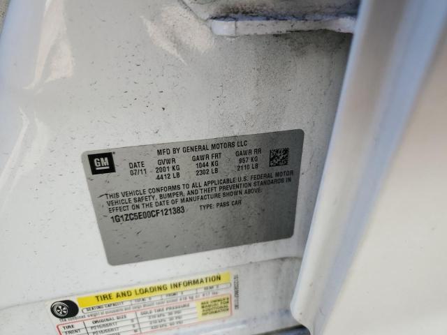 1G1ZC5E00CF121383 - 2012 CHEVROLET MALIBU 1LT თეთრი ფოტო 12