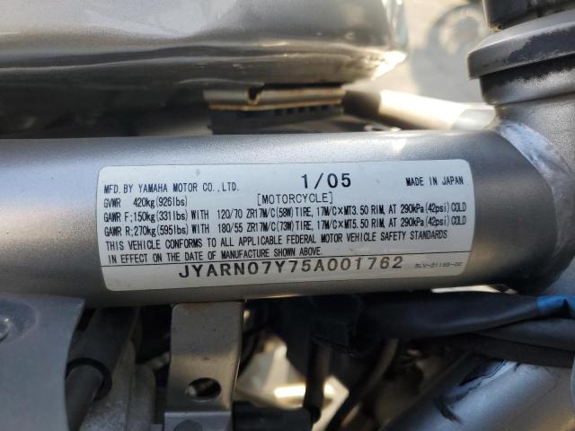 JYARN07Y75A001762 - 2005 YAMAHA FZS10 SILVER photo 10