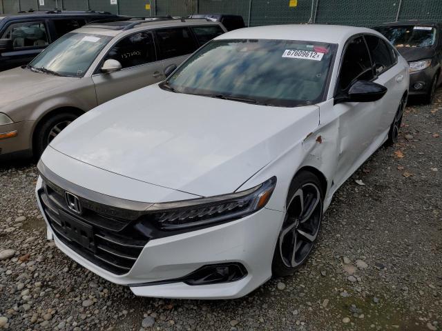 1HGCV1F38MA099738 - 2021 HONDA ACCORD SPO WHITE photo 2