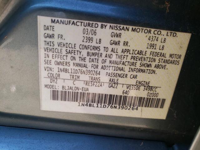 1N4BL11D76N390264 - 2006 NISSAN ALTIMA SE CREAM photo 12