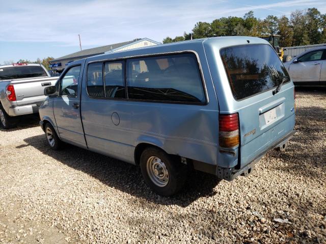 1FMDA31U5MZB40639 - 1991 FORD AEROSTAR BLUE photo 2